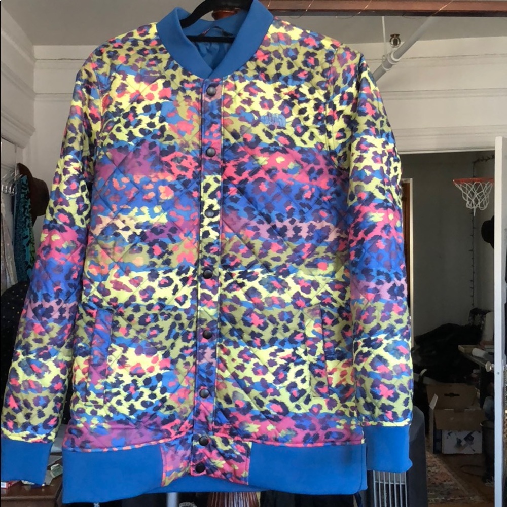 North face quilted bomber jacket